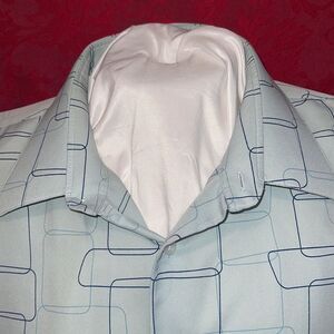 Zabriano Light Blue Mens‎ Short Sleeve Button Down Shirt XXL Rayon